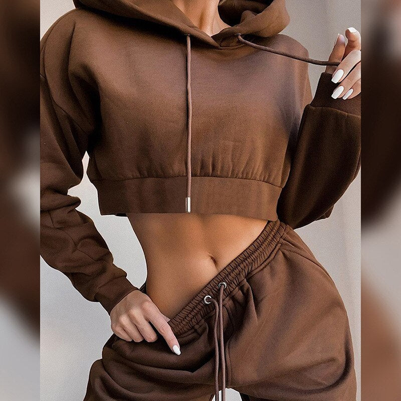 Conjunto desportivo com capuz e calças para Inverno